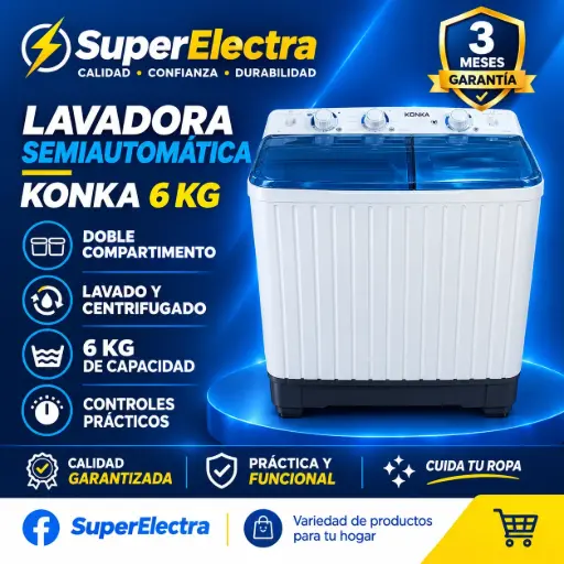 [LAV003] Lavadora Semi Automática Konka 6kg